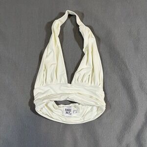 Princess Polly Halter Top White Size 2 Small V neck Going‎ out Party Basic